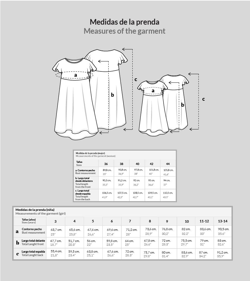 medidas patron de costura-camiseta-vestido-infantil-manga-mariposa-duo