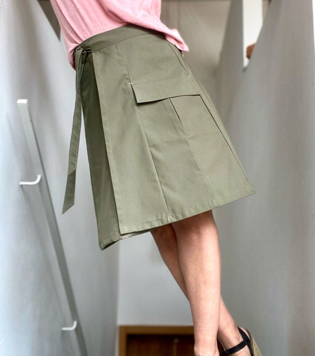 Patrón de costura falda pareo largo midi