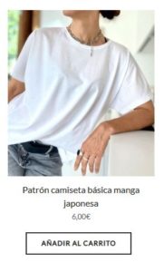 Patrón digital camiseta básica manga japonesa